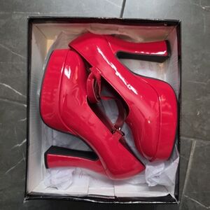 Ellie Shiny Red Platform Heels